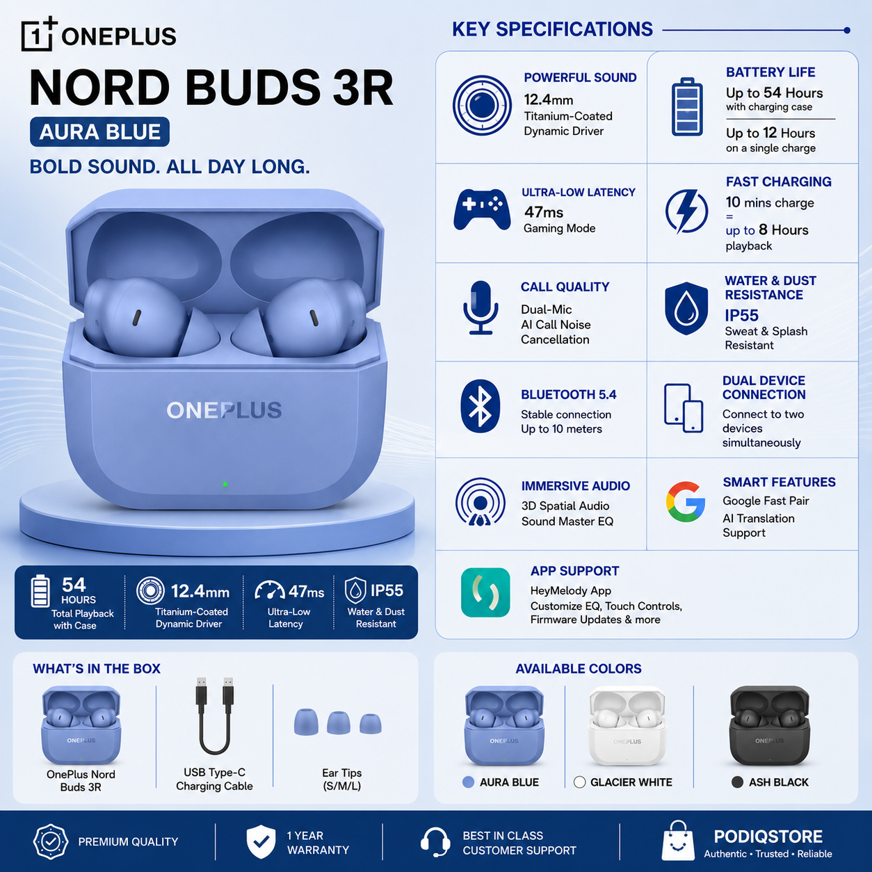 Nord Buds 3R Wireless Bluetooth Earbuds | Deep Bass, ENC Calling, Long Battery Life - Image 3
